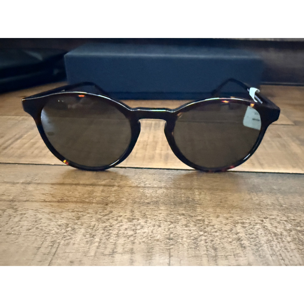Carolina Lemke Paco Round Brown Tortoise Shell Frame Sunglasses Unisex NEW - Picture 2 of 8